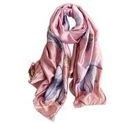 FAIRYGATE Silk Scarf Floral Printed Women's Scarves & Wraps Soft Elegant Ladies Satin Thin hawl Lightweight Vintage Scarves for wedding evening 79018