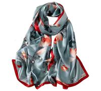 FAIRYGATE Silk Scarf for Women UK Womens Shawl Neckerchief Long Head Wrap Satin Thin Scarves Lady Beach Hijab Vintage Bridal Shawl Scarfs Colorful Cloth 180 * 90CM 98034