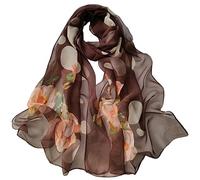 FAIRYGATE Silk Scarf Womens Fashion Flower Rose Print Long Soft Wrap Ladies Scarfs for Women Shawl Chiffon Scarves Long Large Shawl Wrap 160 * 50CM 6057