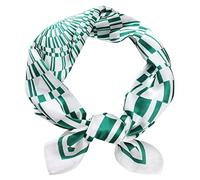 FAIRYGATE Square Scarf Hair Wrap for Sleeping Small Pattern Print Mulberry Silk Neck Scarfs Vintage Neckerchief for Women Ladies Satin Scarves Green 94022