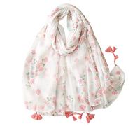 FAIRYGATE Tassel Scarf Green Womens Viscose Oversized Scarves Ladies Light Soft Fashion Neck Wrap Shawl Shawls for Weddings 02010