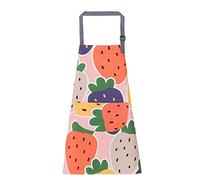 FAIRYGATE Waitress Apron with Pockets Unisex Adults Cooking Baking Kitchen Chef Canvas Adjustable Pink Aprons for Women Strawberry A3909