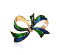 FAIRYGATE Women's Brooches & Pins Brooches for Women Winter Wedding Holiday Blue and Green Glittering Crystal Bridal Fashion Large Statement Ribbon Bow Scarf Brooch Pin for Ladies B2438