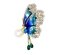 FAIRYGATE Women's Brooches & Pins Butterfly Brooch Rhinestone Crystal Insect Safety Pin Wedding Lapel Dress Accessories Jewelry Novelty Funny Gift for Girls B1926