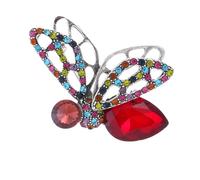 FAIRYGATE Women's Brooches & Pins Red Brooch Bee Insect Animal Pin Badge Crystal Honeybee Pins Female Brooches Birthday Wedding Novelty Funny for Mum Wife Women Jewellery B1727