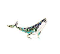 FAIRYGATE Women's Brooches & Pins Stunning Crystal Blue Whale Brooch in Silver Tone Across Lapel Pin Dress Suit Accessories Boutonniere Ideas Gift B2330