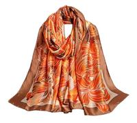 FAIRYGATE Women's Scarves & Wraps Silk Scarfs Lady Shawl Satin Scarf Hijab Thin Cloth Handmade Beach Scarf 180 * 90CM for Daily Life Travelling 98028