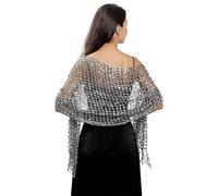 FAIRYGATE Women's Shrugs Lightweight Wedding - Shawls and Wraps Women Scarf Scarfs Sequin Beaded Shawl Wras Evening Party Cape Bridal Cover Up Party Essentials for Ladies Scarves UC1108