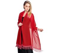 FAIRYGATE Women's Shrugs Shawls and Wraps Red for Womans Scarf Wraps Gifts for Women Lady Girl Lightweight Scarves Chiffon Retro Easy to Care Head Scarf Shawls for Weddings UC0908