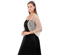 FAIRYGATE Wrap Women Bolero Cardigan Light Weight Soft Ladies Short Sleeve Lightweight Sheer Cover Up Shrug Open Front Tops for Wedding Party Evening Dresses Shawl Shawls for Weddings UC1418