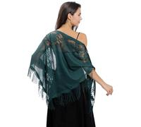 FAIRYGATE Wraps Womens Floral Lace Shawls and Wrap for Evening Dresses with Tassels for Evening Party Prom Scarf Mesh Wedding Shawls for Parties Bridal Bridesmaid UC0819