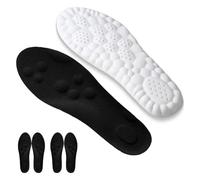 Fairystep Massage Insoles - Fairy Step Insoles for Men Women,4D Cloud Technology Arch Support Insoels,PU High Elastic Shock Absorption Unisex Full Pad Insole,Memory Foam Insoels (Black, 45-46)