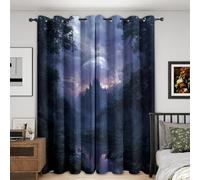 Fairytale Castle Blackout Curtains, 54 Drop, Fantasy Landscape Printed Curtains for Living Room, Bedroom, Eyelet Drapes for Window Home Decor, 46x54 Inch 2 Panels Rc2612