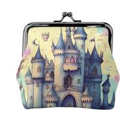 Fairytale Castle Coin Purse.Double Sided Coin Purse for Women, Small PU Leather Card Holder