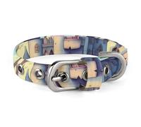 Fairytale Castle Dog Collar, Soft Comfortable Pet Collar for Small & Medium Dogs, Adjustable Durable Cat Collars for Puppies