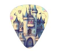 Fairytale Castle Multi-Thickness Guitar Pick Set 12 Pieces Clear Tone Comfortable Feel Strong Wear Resistance And Toughness Comes With Transparent Box