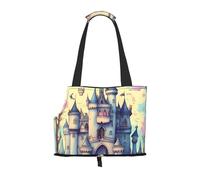 Fairytale Castle Pet Carrier Bag-Foldable Travel Tote For Small Dogs Cats, Portable Soft Sided Pet Crate With Seatbelt For Cat Puppy