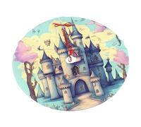 Fairytale Castle Printed Christmas Tree Skirt Christmas Plush Tree Skirt 48 inches (About 112.2 cm) Christmas