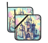 Fairytale Castle Printed Heat-Insulating Pot mat, Suitable for Kitchen and Restaurant, Thickened and Durable, Anti-scalding and Heat-Insulating
