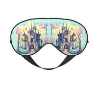 Fairytale Castle Prints Double-Sided Eye Mask Adjustable Design Light-Blocking and Breathable Suitable for Rest and Travel.