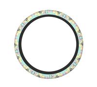 Fairytale Castle Prints Thickened elastic steering wheel cover, car interior trim, anti-slip, for trucks and cars.