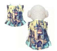 Fairytale Castle S Pet Apparel for Small Dogs-Cute Summer Outfit for Puppy, Soft Breathable Pet Clothes for Cat