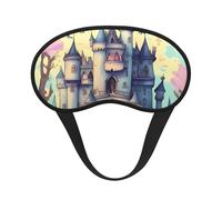 Fairytale Castle Sleep Mask for Side Sleepers: Blackout Eye Masks for Sleeping - Soft Breathable Soft Eye Shade Cover for Travel - Adjustable Night Blindfold for Men Women Gifts