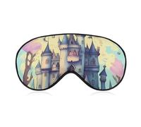 Fairytale Castle Sleep Mask for Women Men, Soft Eye Mask with Adjustable Strap for Sleeping, Light Blocking Travel Blindfold for Nap Comfortable Eye Cover for Home Office