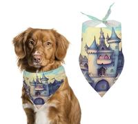 Fairytale Castle Spring Summer Dog Bandanas Soft, Dog Scarf Washable Triangle, Pet Bandana Cute Outdoor Accessories for Small Dogs Cat Pet