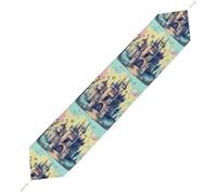 Fairytale Castle Table Runner for Dining Table, Short Plush Runners Washable & Durable Tablerunner Modern Home Decor for Wedding, Kitchen, Holiday 178*33cm