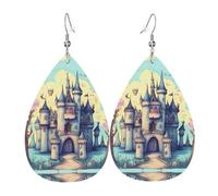 Fairytale Castle Teardrop Earrings - Lightweight Drop Earrings Suitable for Christmas and Valentine's Day Gifts