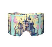 Fairytale Castle Unisex Side Sleeping Headband, Sleeping Eye Mask and Ear Muffs, (26.8 * 4.3 inches), Indoor and Outdoor Travel Yoga Adjustable Comfort Eye and Ear Muffs,