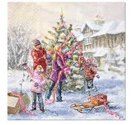 Fairytale Christmas Tissue Paper Napkins 33cm x 33cm Serviettes - Pack of 20 (Family Holidays)