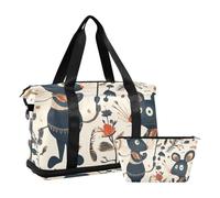 Fairytale Cute Fancy Rats Duffel Bag Travel Weekender Bag Bag with Adjustable Strap for Airplane Travel Foldable, Fairytale Cute Stylish Rats, 1 Size, fairy tale cute handsome rats, 1 size