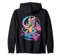 Fairytale Dj Dragon Mixing Magic Vibes Zip Hoodie