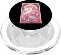 Fairytale Horse With Beautiful Pastel Mane And Golden Horn PopSockets PopGrip for MagSafe