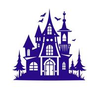 Fairytale House Castle Silhouette Vinyl Art Sticker 54.6x56cm Do not Damage The Wall Surface DarkBlue