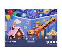 Fairytale Land 1000 Pieces Puzzle Adults Teens Educational Creative Play Cute Bear Smooth Finish Thick Pieces 38x26cm/1000pcs