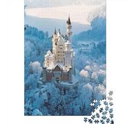 Fairytale Snow Castle 1000 Piece Jigsaw Puzzle Paper for Adults Winter Landscape Puzzle Game for Family Home Decor Gift Relax Focus 52x38cm/1000pcs