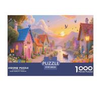 Fairytale Village | River Town Jigsaw Puzzle 1000 Pieces, Fun & Challenging Educational Game, Stress-Relieving Toy for Adults & Children, Modern Home Art Decor | Gift 38x26cm/1000pcs