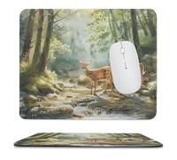 Fairytales Deer Fawn Forests Animal Mouse Pad Waterproof Ultra-Thin Non-Slip Rubber Base Square Mouse Mat Gaming Mousepad 9.8"x11.8"