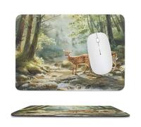 Fairytales Deer Fawn Forests Animal Mouse Pad Waterproof Ultra-Thin Non-Slip Rubber Base Square Mouse Mat Gaming Mousepad 7.9"x9.4"