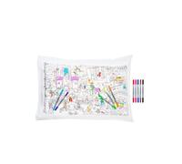 Fairytales & Legends Colour-In Pillowcase with 10 Washable Pens - Storybook Characters, Unicorns, Princesses & Dragons | Creative Writing & Colouring Gift for Kids, 100% Cotton, 75x50cm
