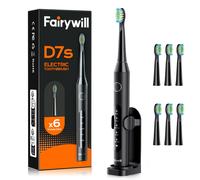 Fairywill Sonic Electric Toothbrush USB Rechargeable With 6 Brushes Head 5 Modes