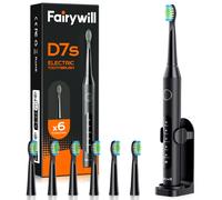 Fairywill Sonic USB Electric Toothbrush with 6 Replacement Heads for Adults Kids