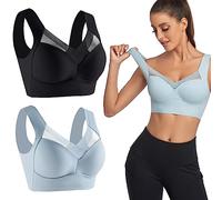 FAIRZ 2PCS Wmbra Posture Correcting Bra, Summer Wireless Push-Up Comfortable Everyday Bras for Women (6XL,2PCS-D)