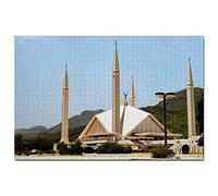 Faisal Mosque Islamabad Pakistan Jigsaw Puzzle for Adults 1000 Piece Wooden Travel Gift Souvenir