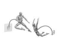 FaitAtten 2Pcs Action Figure Flight Stands Wall Mounted Stop Motion Rig | Flying Action Figure Hidden Stand with Adjustable Serpentine Arm for 6 inch Marvel Legends and HG RG SD SHF Gundam 1/144 Toy