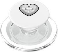 Faith And Fairway Christian Golf Heart Cross PopSockets PopGrip for MagSafe