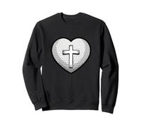 Faith And Fairway Christian Golf Heart Cross Sweatshirt